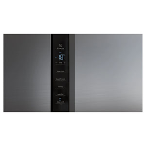 Haier 574L Black Three Door Side by Side Refrigerator HRF575XC, Temperature Control View