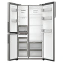 Haier 574L S+ Satina Silver Three Door Side by Side Refrigerator HRF575XS, Front Double Door Open View