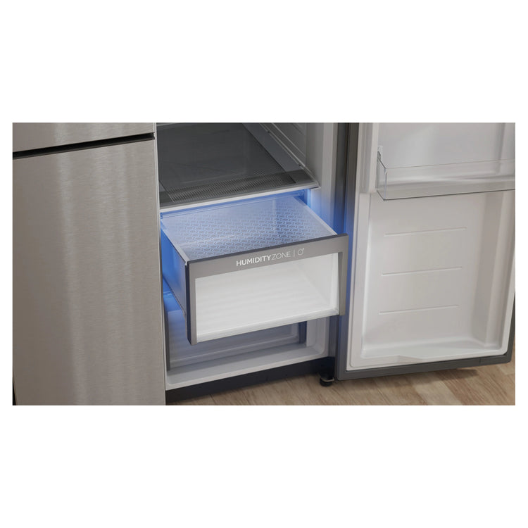 Haier 574L S+ Satina Silver Three Door Side by Side Refrigerator HRF575XS, Humidity Control View