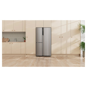 Haier 574L S+ Satina Silver Three Door Side by Side Refrigerator HRF575XS, Lfestyle View