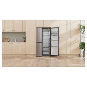 Haier 574L S+ Satina Silver Three Door Side by Side Refrigerator HRF575XS, Lfestyle View