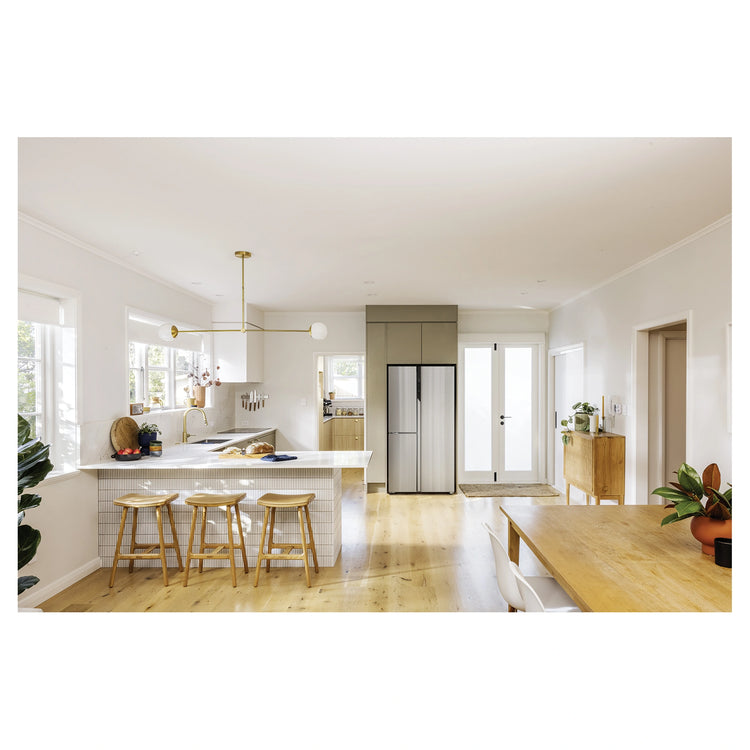 Haier 574L S+ Satina Silver Three Door Side by Side Refrigerator HRF575XS, Lfestyle View