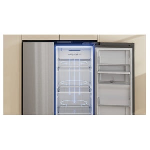Haier 574L S+ Satina Silver Three Door Side by Side Refrigerator HRF575XS, Multizone Cooling View