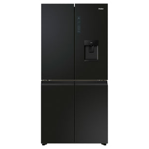 Haier 508L Black Quad Door Fridge HRF580YHC, Front View