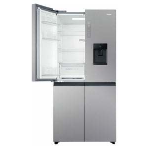 Haier 508L Silver Quad Door Fridge HRF580YHS, Front View With Upper Left Side Door Open View