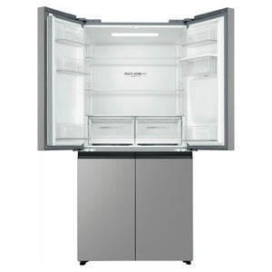 Haier 508L Silver Quad Door Fridge HRF580YHS, Front View With Upper Side Door Open View
