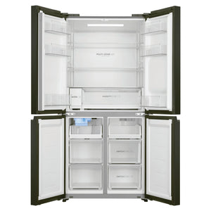 Haier 507L Stainless Steel Quad Door Fridge with Ice & Water Dispenser HRF580YPC, Front View With Double Door Open View