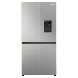 Haier 507L Black Quad Door Fridge with Ice & Water Dispenser HRF580YPS, Front View