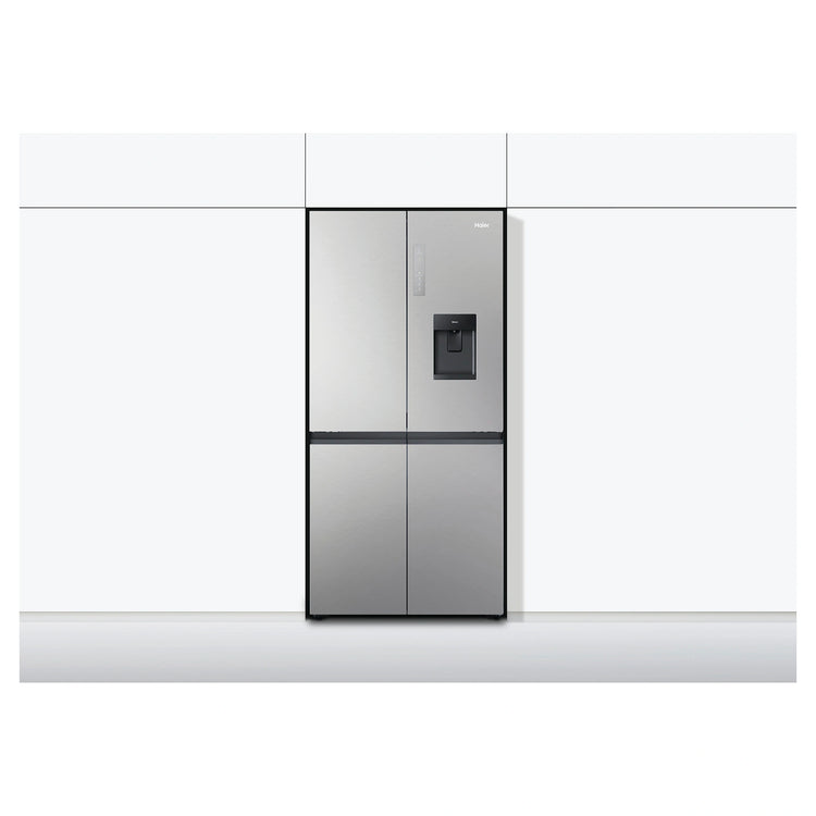 Haier 507L Black Quad Door Fridge with Ice & Water Dispenser HRF580YPS, Lifestyle View
