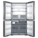 Haier 623L 600 Series Quad Door Refrigerator Freezer without Ice/Water Dispenser HRF680YS, Front View With Double Door Open View