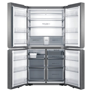 Haier 623L 600 Series Quad Door Refrigerator Freezer without Ice/Water Dispenser HRF680YS, Front View With Double Door Open View