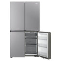 Haier 623L 600 Series Quad Door Refrigerator Freezer without Ice/Water Dispenser HRF680YS, Front View With Lower Right Side Door Open View