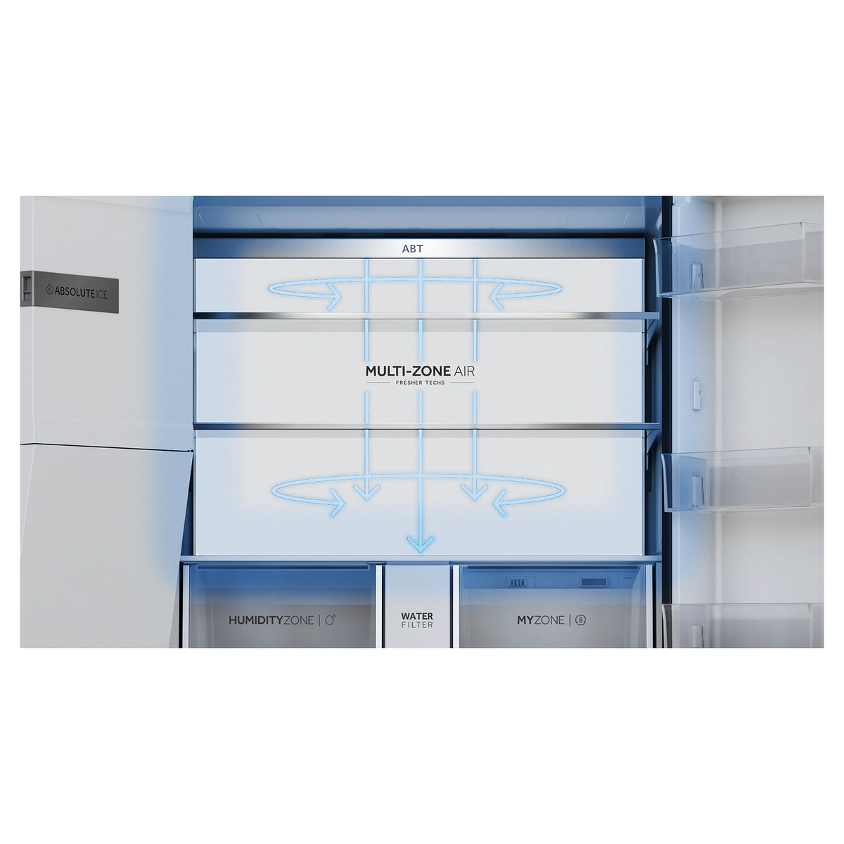Haier 601L 600 Series Black Quad Door Refrigerator Freezer HRF680YZC, Feature View