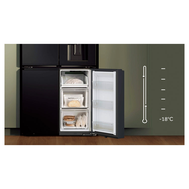 Haier 601L 600 Series Black Quad Door Refrigerator Freezer HRF680YZC, Feature View 3