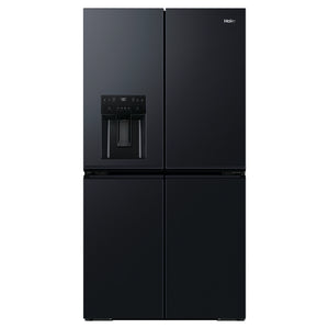 Haier 601L 600 Series Black Quad Door Refrigerator Freezer HRF680YZC, Front View
