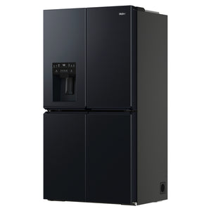 Haier 601L 600 Series Black Quad Door Refrigerator Freezer HRF680YZC, Left Side View