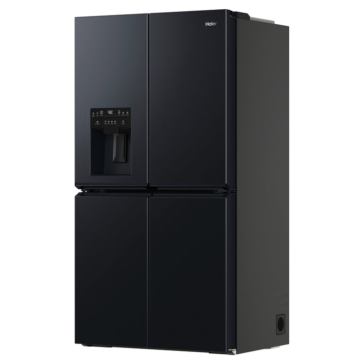 Haier 601L 600 Series Black Quad Door Refrigerator Freezer HRF680YZC, Left Side View