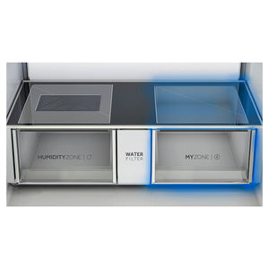Haier 601L 600 Series Black Quad Door Refrigerator Freezer HRF680YZC, Water Filter View 2
