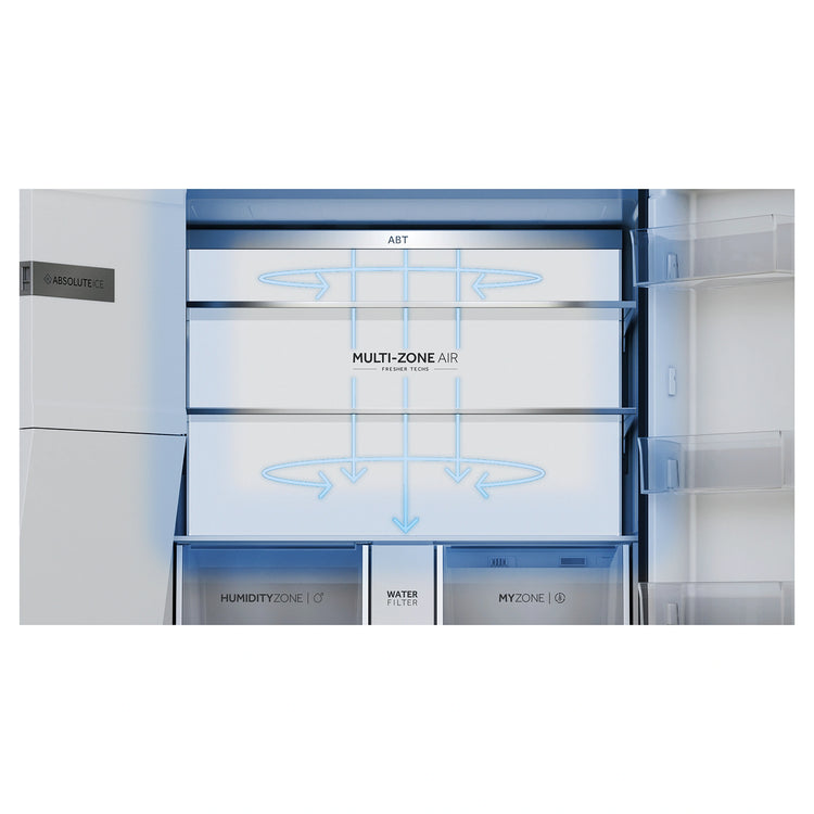 Haier HRF680YZS 601L 600 Series Stainless Steel Quad Door Refrigerator Freezer