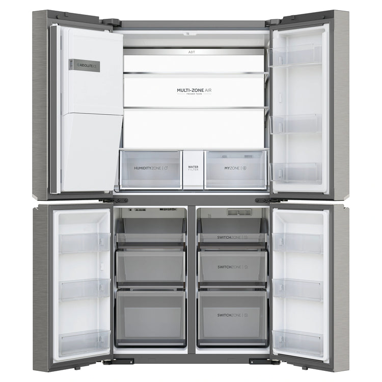 Haier HRF680YZS 601L 600 Series Stainless Steel Quad Door Refrigerator Freezer