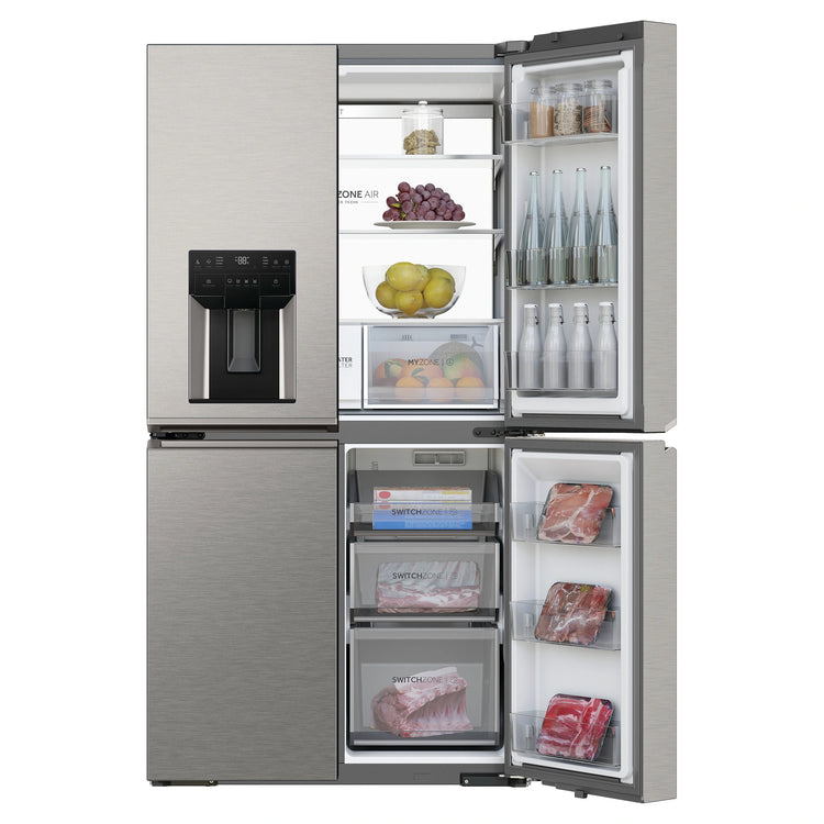 Haier HRF680YZS 601L 600 Series Stainless Steel Quad Door Refrigerator Freezer