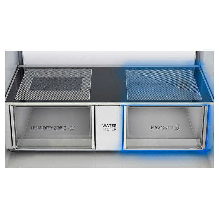 Haier HRF680YZS 601L 600 Series Stainless Steel Quad Door Refrigerator Freezer