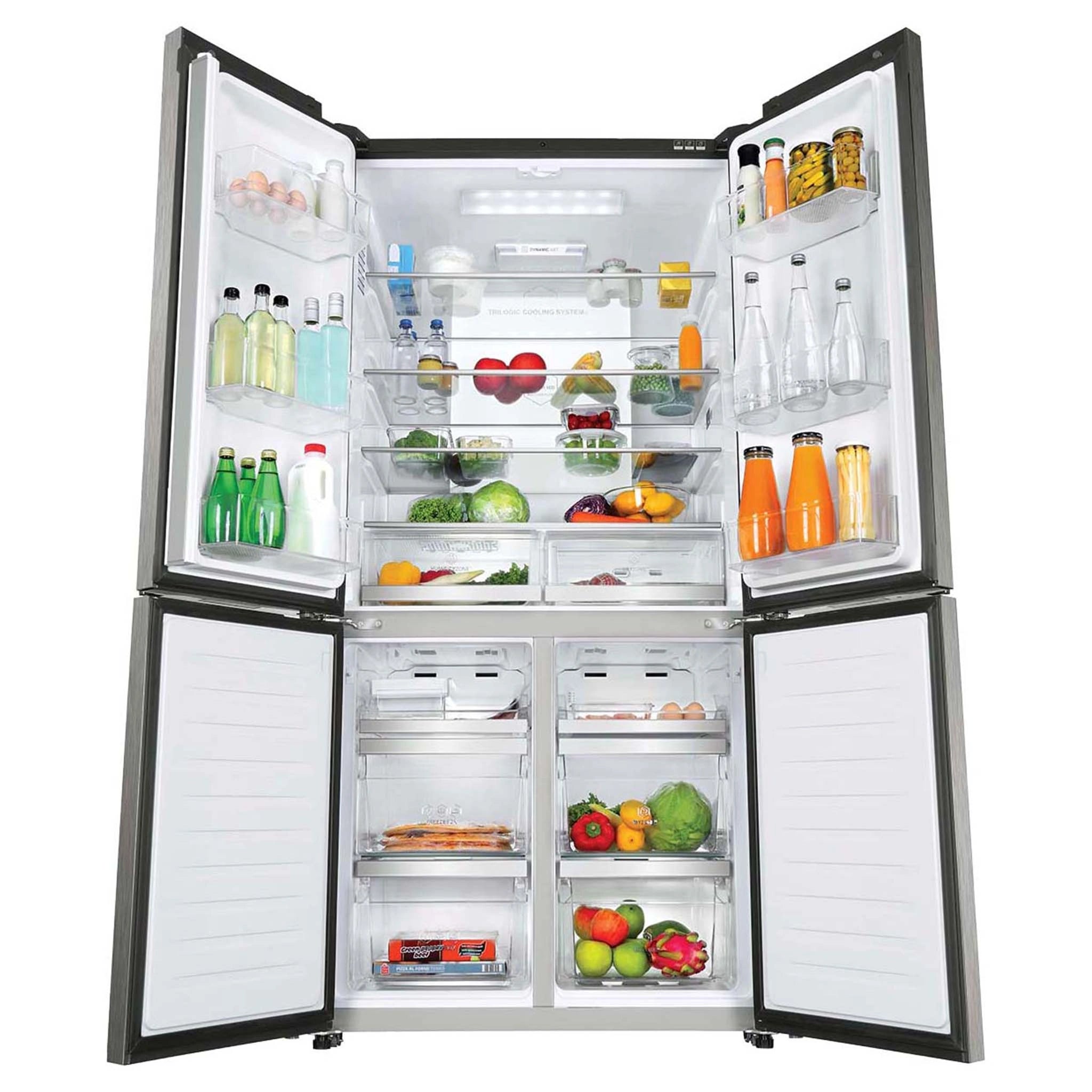Haier French Door Refrigerator HRF700YCX, All Door Open View