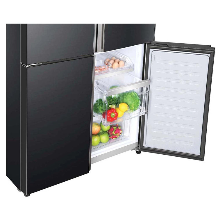 Haier French Door Refrigerator HRF700YCX, Bottom Right Door Open View