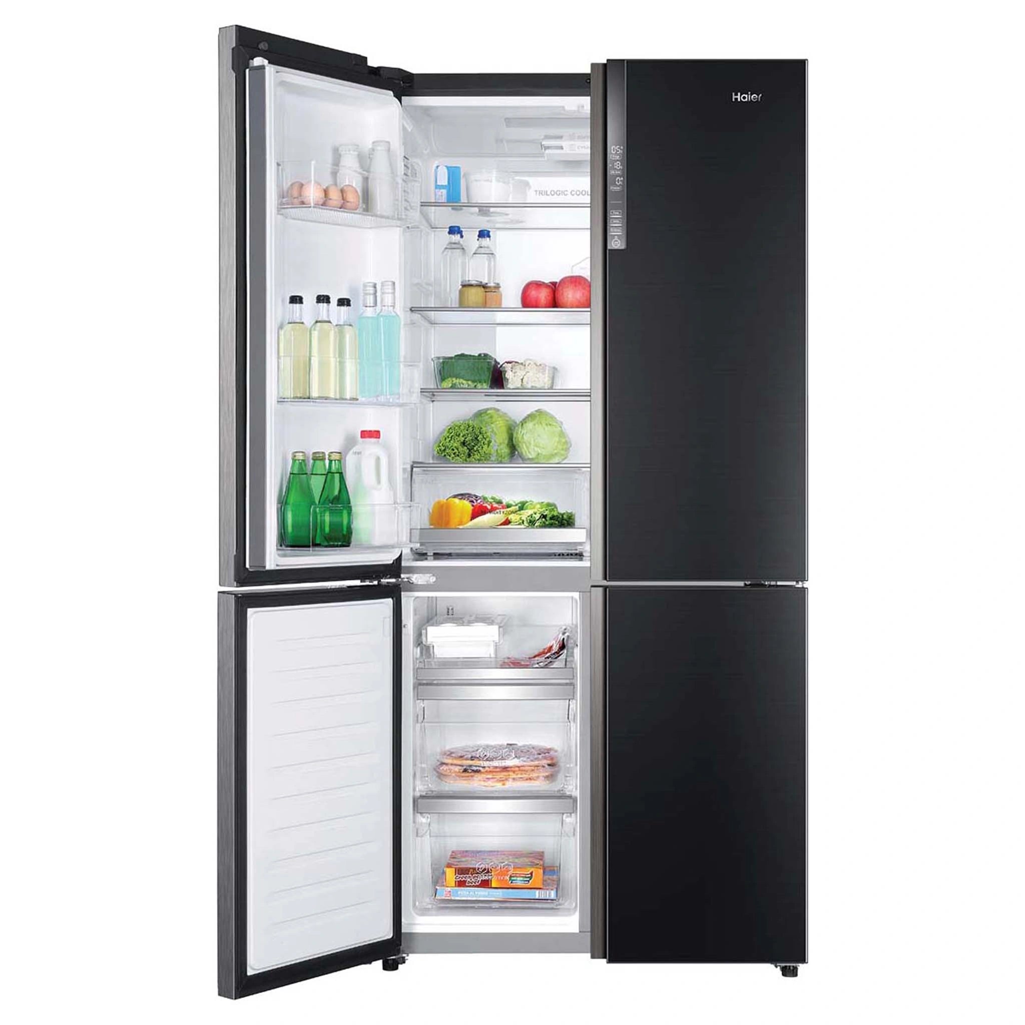 Haier French Door Refrigerator HRF700YCX, Food Left Door Open View
