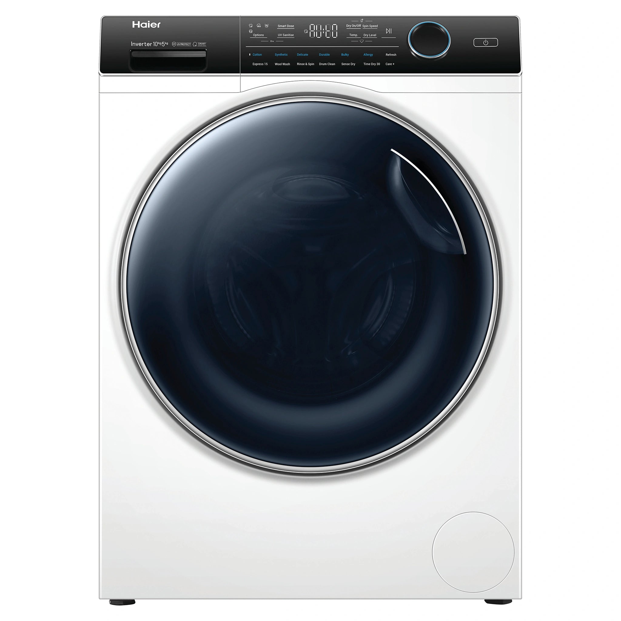 Haier 10kg/5kg Washer Dryer Combo with UV Protect HWD1050AN1, Front View