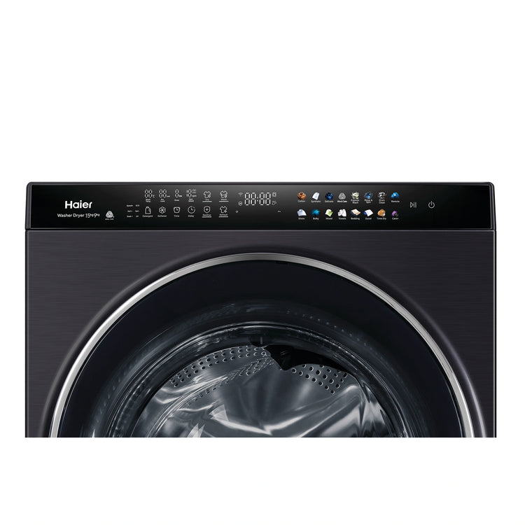 Haier 15kg + 9kg 600 Series Super Drum Combi Front Loader Washer Dryer HWDX1590CTB1, Control Panel View