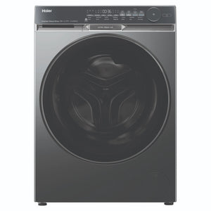 Haier 10kg 500 Series Dark Stainless Front Loader Washing Machine with Ultra Fresh Air HWF10DB2, Front View