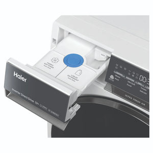 Haier 10kg 500 Series White Front Loader Washing Machine with Ultra Fresh Air HWF10DW2, Detergent Drawer