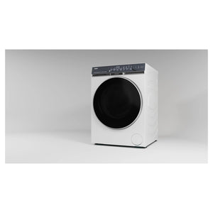 Haier 10kg 500 Series White Front Loader Washing Machine with Ultra Fresh Air HWF10DW2, Left Side View