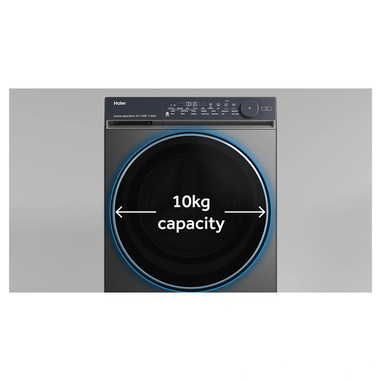 Haier 10kg 500 Series Dark Stainless Front Loader Washing Machine HWF10NB1, Features