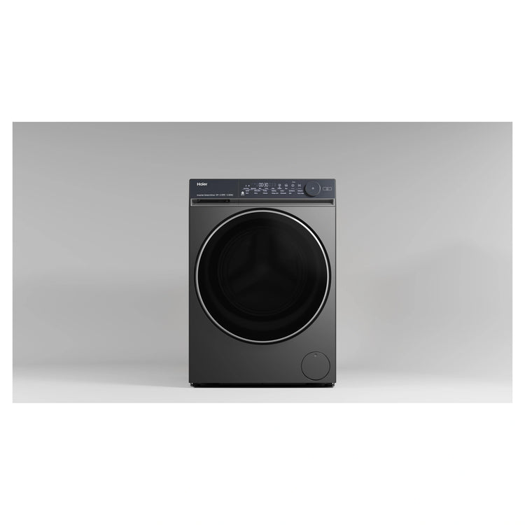 Haier 10kg 500 Series Dark Stainless Front Loader Washing Machine HWF10NB1, Front View