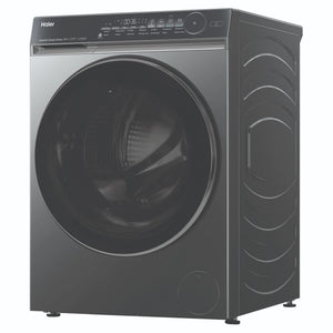 Haier 10kg 500 Series Dark Stainless Front Loader Washing Machine HWF10NB1, Left Side View