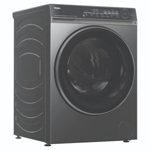 Haier 10kg 500 Series Dark Stainless Front Loader Washing Machine HWF10NB1, Rght Side Vew