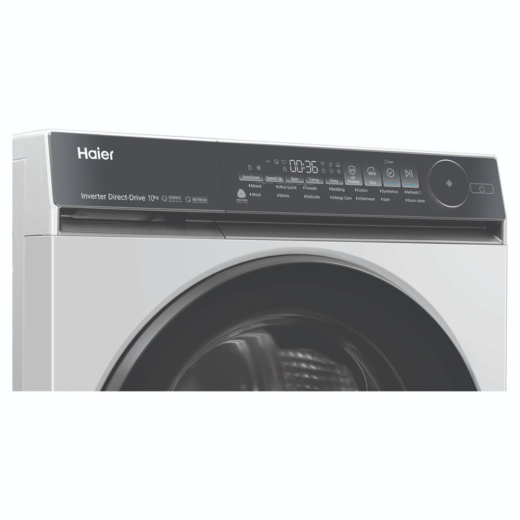 Haier 10kg 500 Series White Front Loader Washing Machine HWF10NW1, Control Panel View