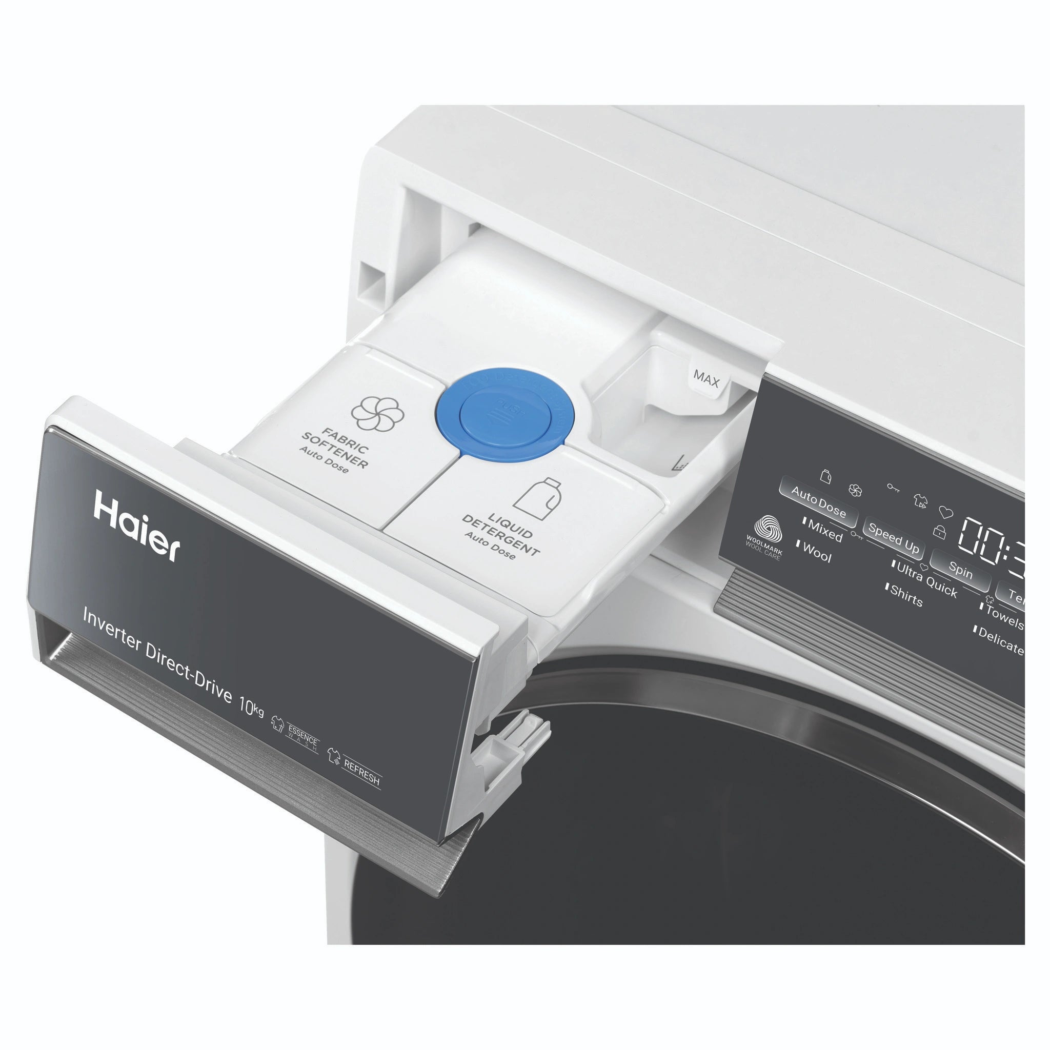 Haier 10kg 500 Series White Front Loader Washing Machine HWF10NW1, Detergent View