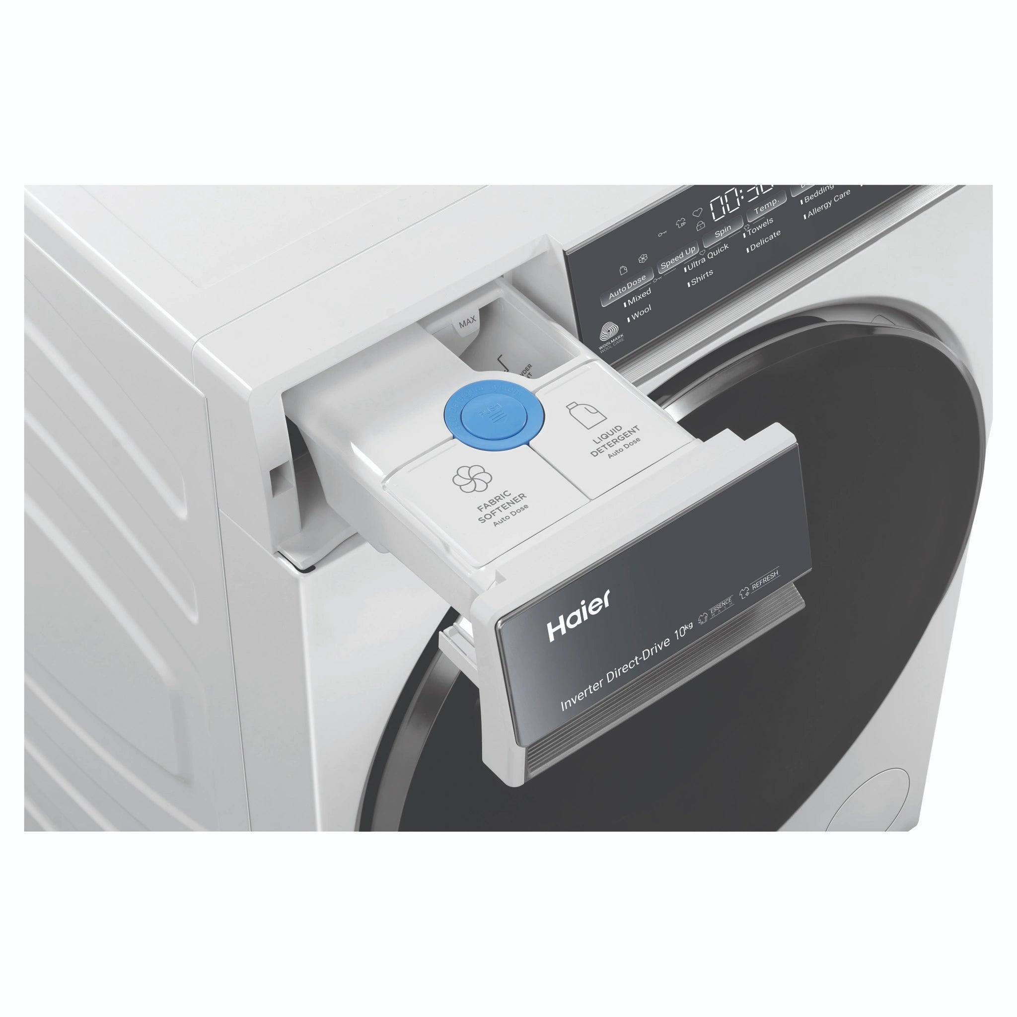 Haier 10kg 500 Series White Front Loader Washing Machine HWF10NW1, Detergent View