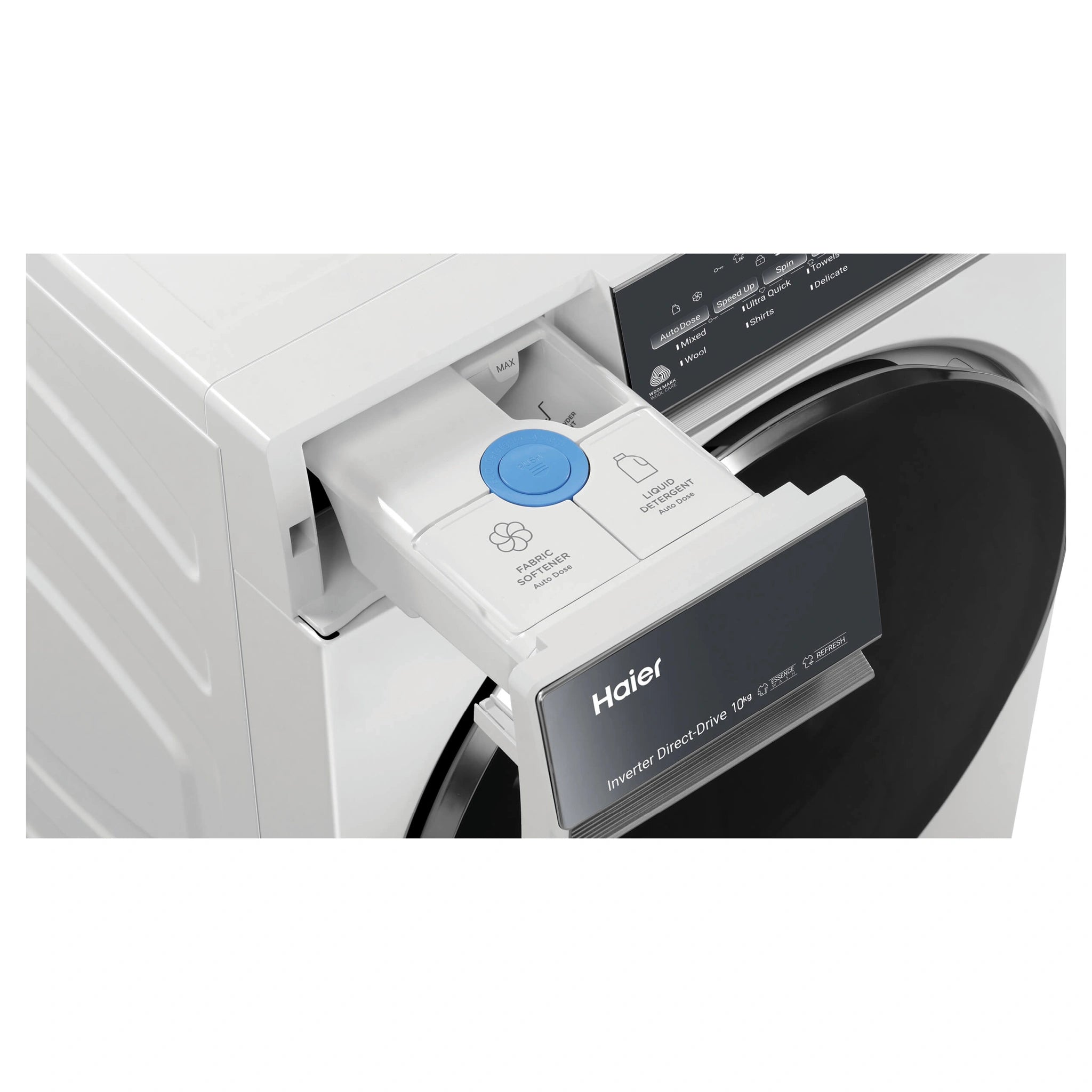 Haier 10kg 500 Series White Front Loader Washing Machine HWF10NW1, Detergent View