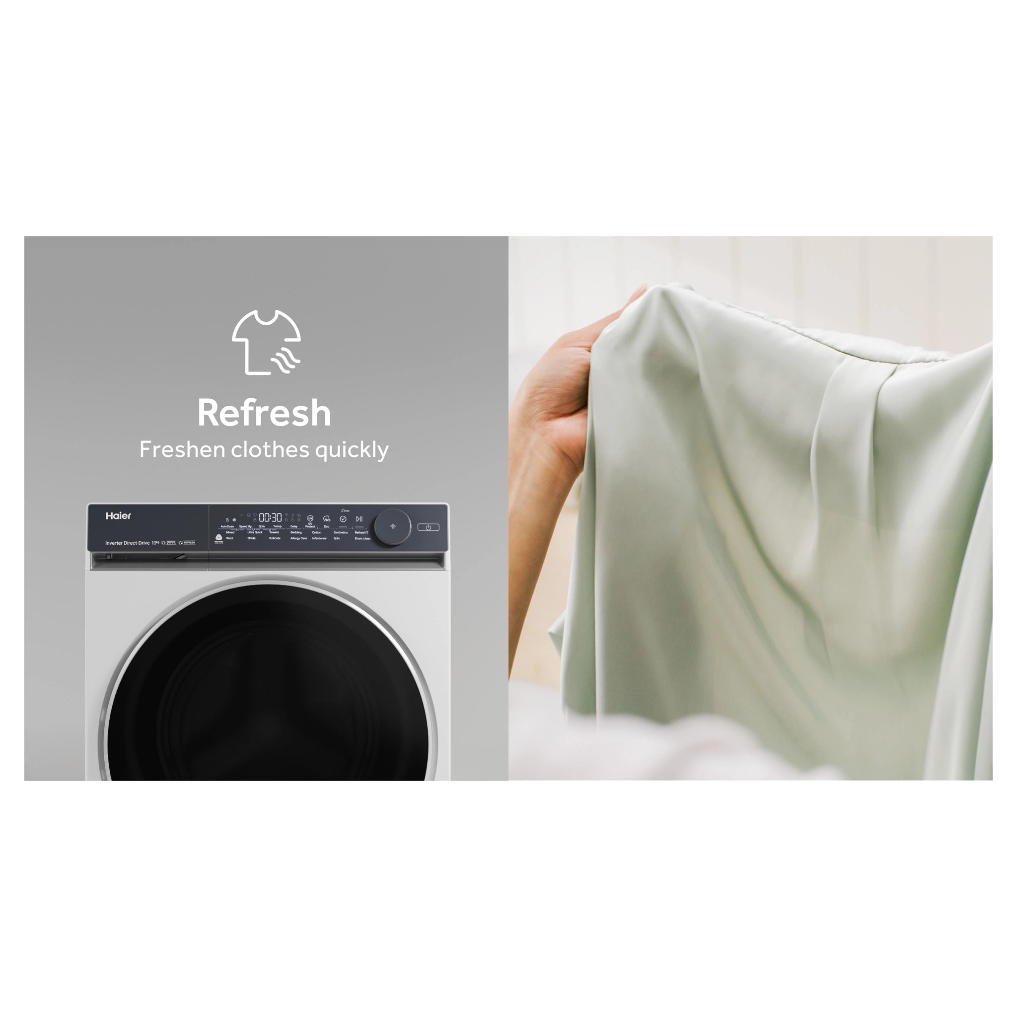 Haier 10kg 500 Series White Front Loader Washing Machine HWF10NW1, Features