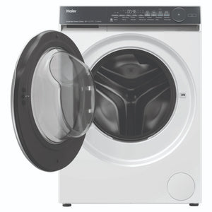 Haier 10kg 500 Series White Front Loader Washing Machine HWF10NW1, Front View with Door Open