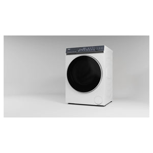 Haier 10kg 500 Series White Front Loader Washing Machine HWF10NW1, Left Side View