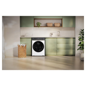 Haier 10kg 500 Series White Front Loader Washing Machine HWF10NW1, Lifstyle View