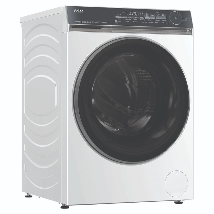 Haier 10kg 500 Series White Front Loader Washing Machine HWF10NW1, Right Side View