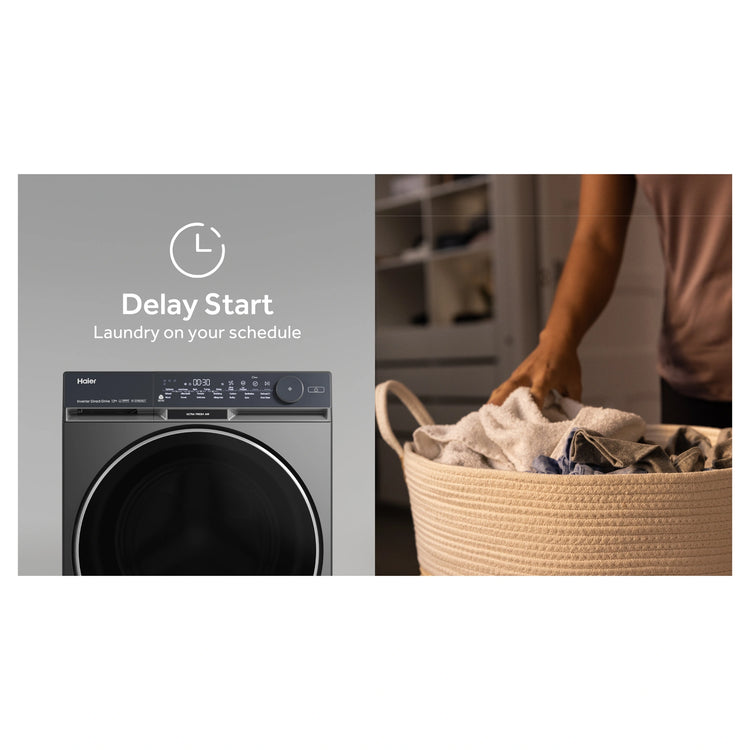 Haier 12kg 500 Series Dark Stainless Front Load Washing Machine – Ultra Fresh Air HWF12DB1, Features