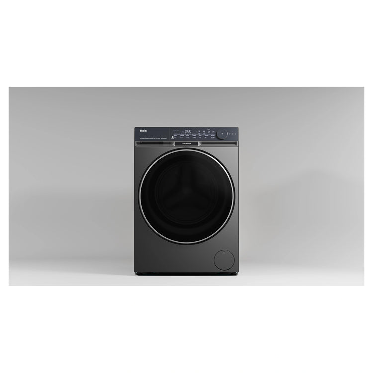Haier 12kg 500 Series Dark Stainless Front Load Washing Machine – Ultra Fresh Air HWF12DB1, Front View