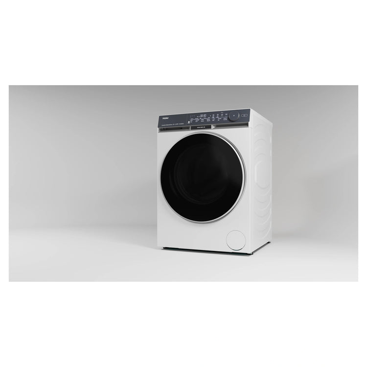 Haier 12kg 500 Series White Front Load Washing Machine – Ultra Fresh Air HWF12DW1, Left Side View